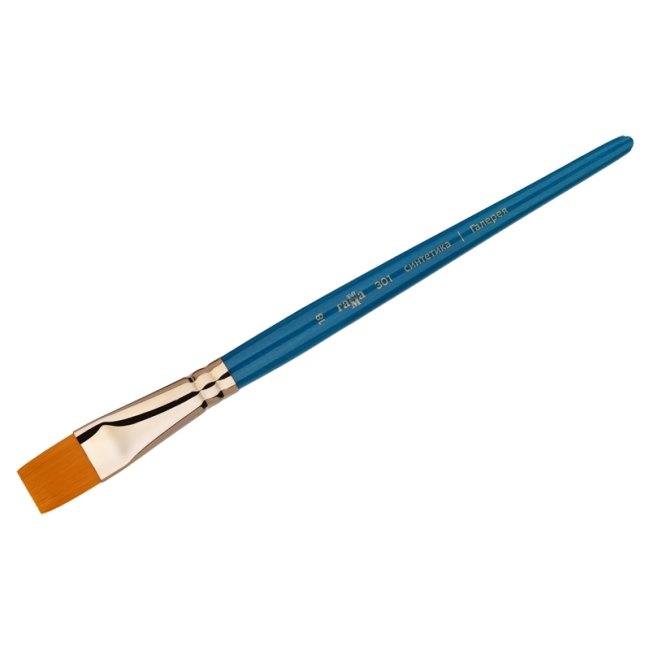 Кисть художественная синтетика Гамма "Галерея", плоская №18, короткая ручка Кисть художественная синтетика Гамма "Галерея", плоская №18, короткая ручка