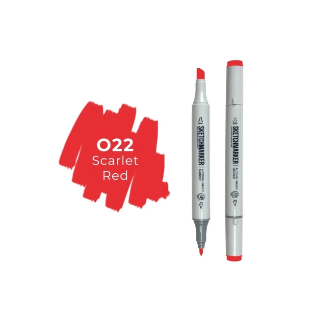 Маркер SKETCHMARKER двухсторонний на спирт.основе цв.O22 Алый
