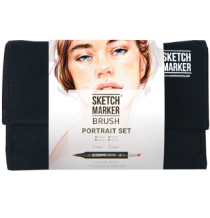 Набор маркеров SKETCHMARKER BRUSH Portrait Set 24шт портрет + сумка органайзер, Набор маркеров SKETCHMARKER BRUSH Portrait Set 24шт портрет + сумка органайзер,