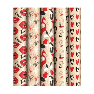 Упаковочная бумага крафт 70*100см, ArtSpace "Женский стиль", 70г/м2, ассорти 5 дизайнов