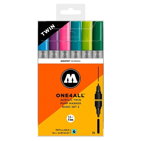 Molotow Набор маркеров ONE4ALL Acrylic Twin Basic Set 2 200489