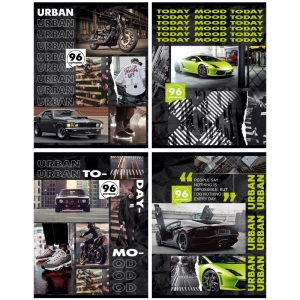 Тетрадь 96л., А5, клетка BG "Urban", эконом