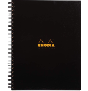 Ежедневник Rhodia Business, 160х210 мм, черный, мягкая обложка, линейка, 80л, белый, микроперф., 90г,