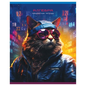 Тетрадь предметная 48л. BG "Мир будущего" - Алгебра, металлизированный картон