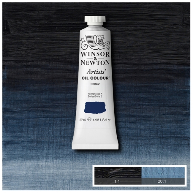 Масляные художественные краски, 37 мл, индиго