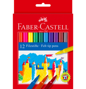 Фломастеры Faber-Castell  "Замок", 12цв., смываемые, картон, европодвес
