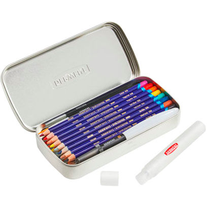 Набор акварельно-чернильных карандашей Derwent Inktense 11 предметов в кейсе купить в фирменном магазине для художников ArtCraft.Space с доставкой по РФ и СНГ