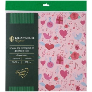 Набор бумаги для скрапбукинга Greenwich Line "Романтика", 12л., 30*30см