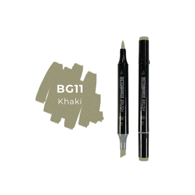 Маркер SKETCHMARKER Brush двухсторонний на спирт.основе цв.BG11 Хаки