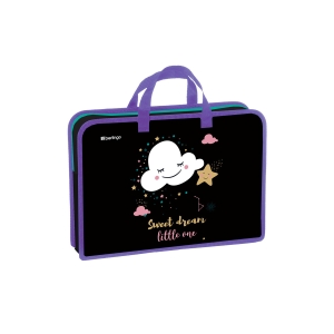 Папка с ручками 1 отделение, А4 Berlingo "Little cloud", 340*245*75мм, пластик, на молнии