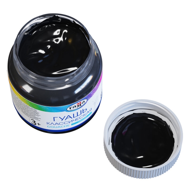 Гуашь Гамма "Классическая" краска для рисования в банке черная, 220 мл купить в художественном магазине ArtCraft.Space Гуашь Гамма "Классическая" краска для рисования в банке черная, 220 мл купить в художественном магазине ArtCraft.Space