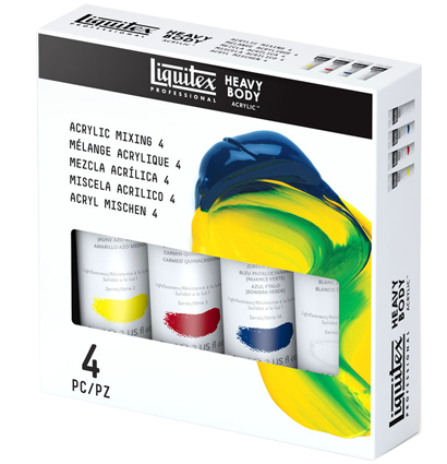 Набор акриловых красок Liquitex Acrylic Classic Heavy Body Mixing 4 цвета в тубах 59 мл купить в художественном магазине ArtCraft.Space с доставкой по РФ и СНГ