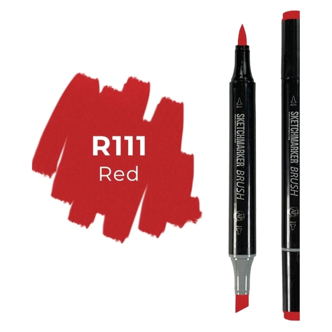 Маркер SKETCHMARKER Brush двухсторонний на спирт.основе цв.R111 Красный