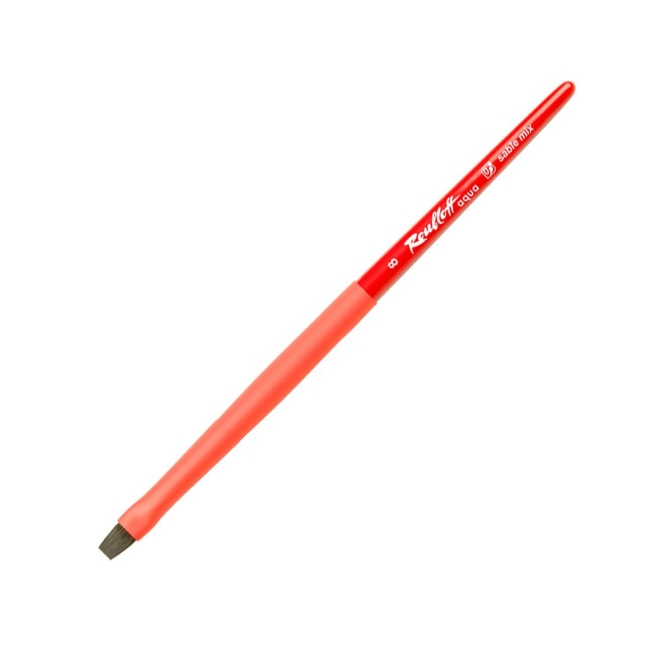 Кисть Roubloff Aqua Red round соболь-микс плоская обойма soft-touch ручка короткая красная №8