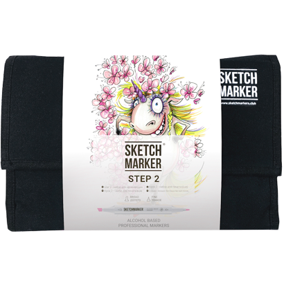 Набор маркеров Скетчмаркер / Sketchmarker "Для начинающих - Step 2" 24 цвета в сумке купить в магазине маркеров для рисования ArtCraft.Space с доставкой по РФ и СНГ