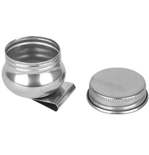 Масленка металлическая с крышкой (диаметр 3,6 см, высота 2,7 см)