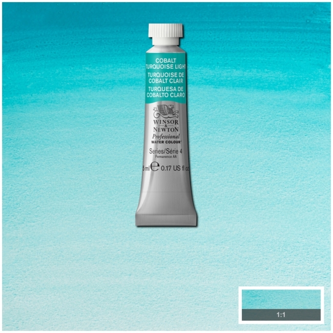 Акварель художественная, 5 мл, светло-бирюзовый кобальт