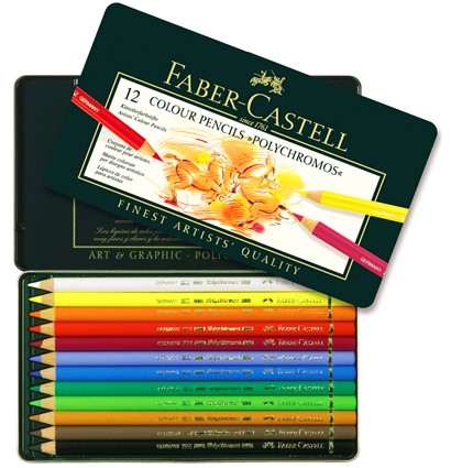Цветные карандаши Faber Castell Polychromos набор из 12 цветов (Полихромос Фабер Кастел) купить в магазине для художников и скетчеров ArtCraft.Space