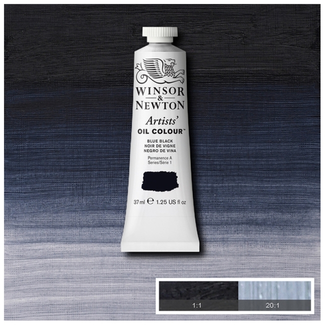 Масляные художественные краски, 37 мл, иссиня черный