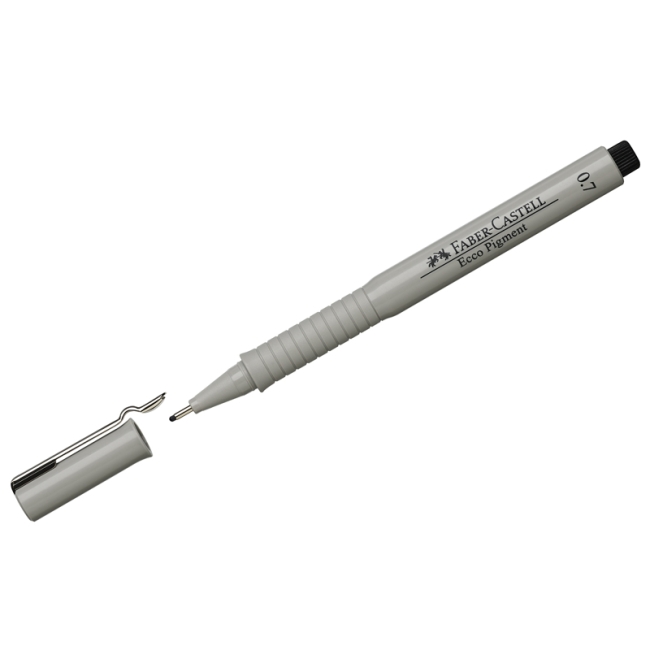 Ручка капиллярная Faber-Castell "Ecco Pigment" черная, 0,7мм