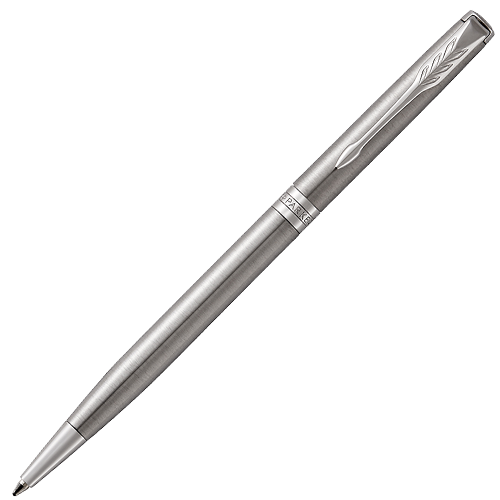 Ручка шариковая Parker Sonnet Stainless Steel CT 1 мм черные чернила, подарочная упаковка купить в магазине ArtCraft.Space