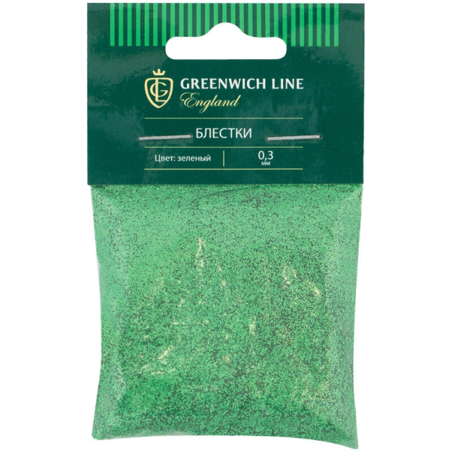 Блестки декоративные Greenwich Line, размер 0,3мм, 20г, зеленый