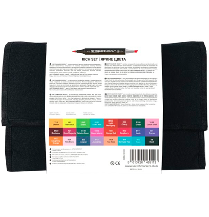 Набор 24 маркера Sketchmarker Brush Pro "Яркие цвета" в пенале купить в магазине маркеров ArtCraft.Space с доставкой по всему миру