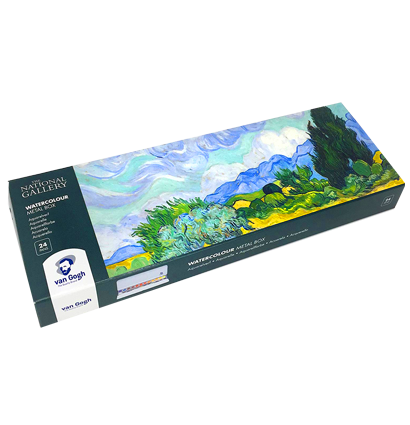 Набор акварели Van Gogh Metal Box 24 цвета в металическом кейсе с кистью Ван Гог купить в художественном магазине ArtCraft.Space с доставкой по РФ и СНГ