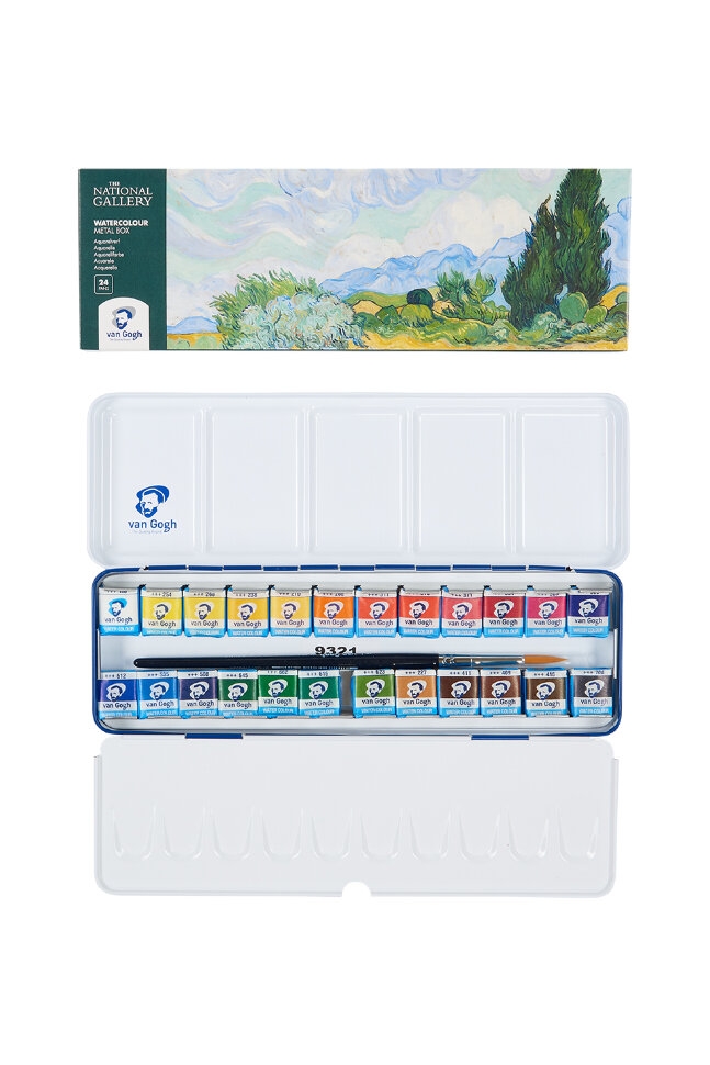 Акварель Van Gogh Royal Talens набор 24 кюветы в металлическом кейсе купить в художественном магазине ArtCraft.Space
