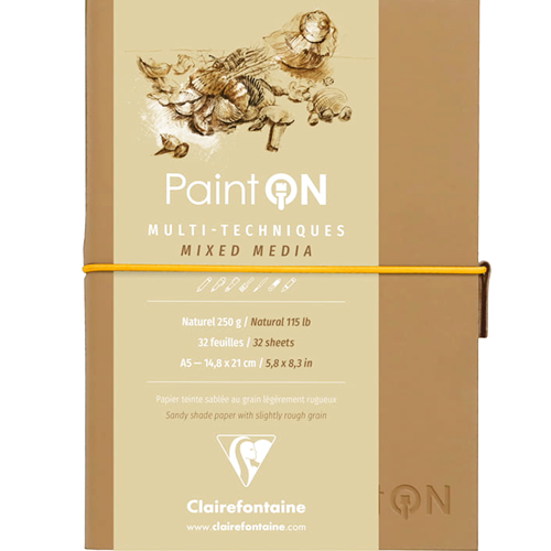 Скетчбук для смешанных техник Paint'On ClaireFontaine крафт А5 / 32 листа / 250 гм купить в магазине ArtCraft.Space