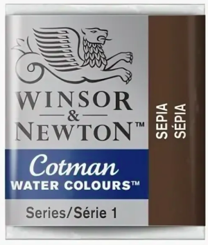 Акварель Cotman в маленьких кюветах, сепия