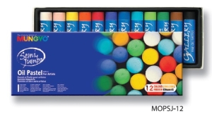 Пастель масляная круглая Jumbo для школьников 12 цветов в картонной коробке