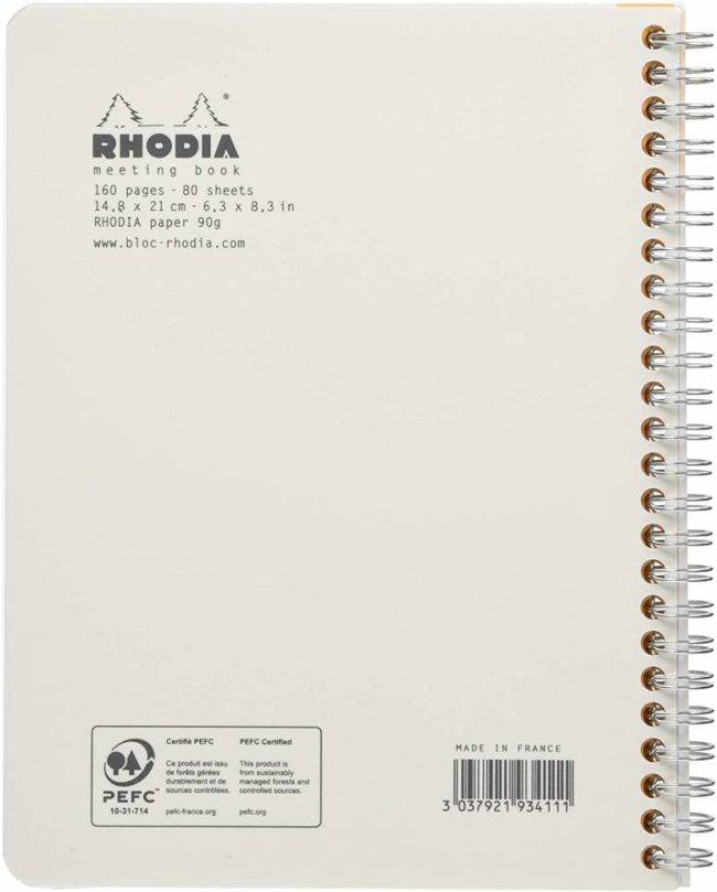 Ежедневник Rhodia Classic, 160х210 мм, белый, мягкая обложка, линия, 80л, белый, микроперф., 90г/м2,,