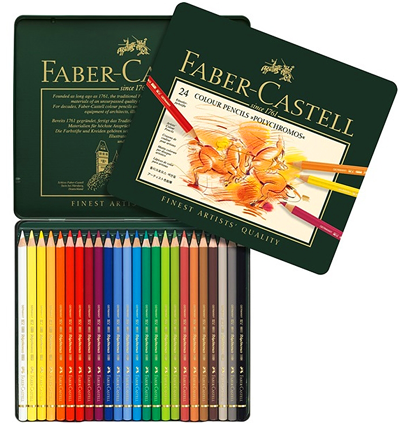 Цветные карандаши Faber Castell Polychromos набор из 24 цветов в металическом кейсе купить в магазине товаров для рисования ArtCraft.Space