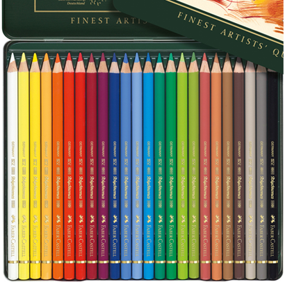 Цветные карандаши Faber Castell Polychromos набор из 24 цветов в металическом кейсе купить в магазине товаров для рисования ArtCraft.Space Цветные карандаши Faber Castell Polychromos набор из 24 цветов в металическом кейсе купить в магазине товаров для рисования ArtCraft.Space