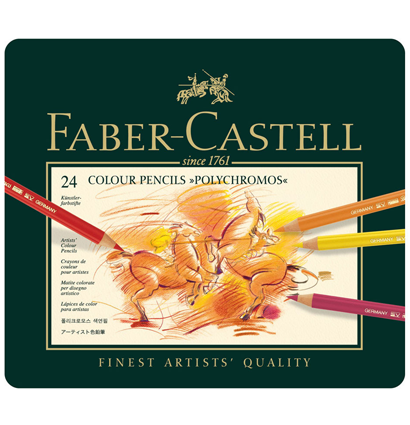 Цветные карандаши Faber Castell Polychromos набор из 24 цветов в металическом кейсе купить в магазине товаров для рисования ArtCraft.Space Цветные карандаши Faber Castell Polychromos набор из 24 цветов в металическом кейсе купить в магазине товаров для рисования ArtCraft.Space
