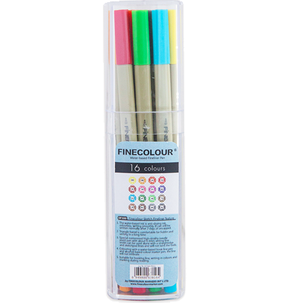 Набор капиллярных линеров для скетчей Finecolour Liner 16 цветов в пенале купить в магазине маркеров и товаров для рисования ArtCraft.Space с доставкой по РФ и СНГ