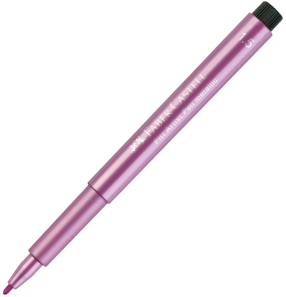 Маркер с пулевидным пером Faber-Castell Pitt Artist Pen "Металлик" сиреневый купить в магазине маркеров для рисования ArtCraft.Space с доставкой по РФ и СНГ