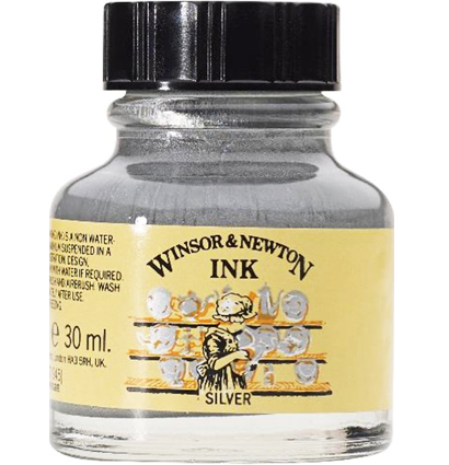 Тушь Winsor&Newton Ink 616 "Серебро металлик" для рисования и каллиграфии купить в художественном магазине ArtCraft.Space с доставкой по всему миру
