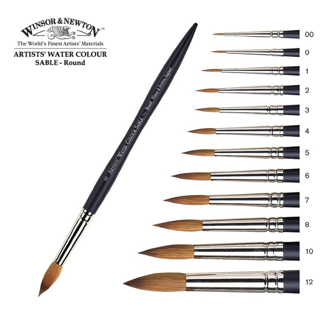 Кисть художественная соболь Winsor&Newton №5 для акварели купить в художественном магазине ArtCraft.Space с доставкой по всему миру