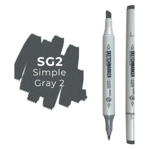 Маркер SKETCHMARKER двухсторонний на спирт.основе цв.SG2 Простой серый 2 Маркер SKETCHMARKER двухсторонний на спирт.основе цв.SG2 Простой серый 2