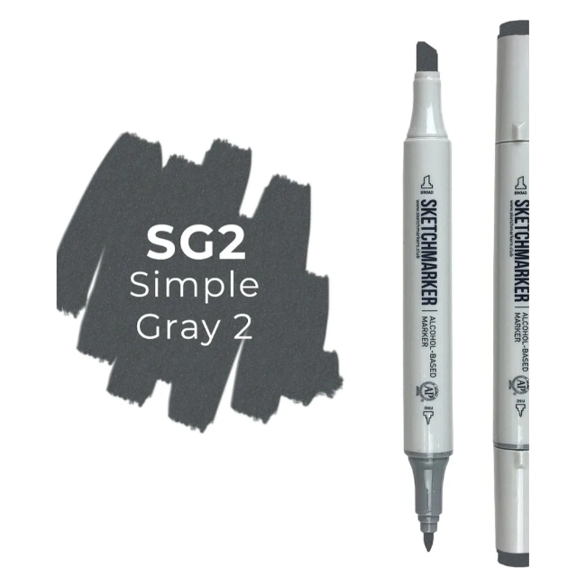 Маркер SKETCHMARKER двухсторонний на спирт.основе цв.SG2 Простой серый 2