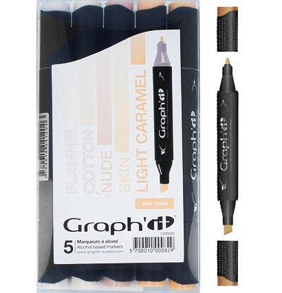 Набор спиртовых маркеров для рисования Graph'It Classic Skin 5 штук (телесные) купить в художественном магазине ArtCraft.Space с доставкой по РФ и СНГ