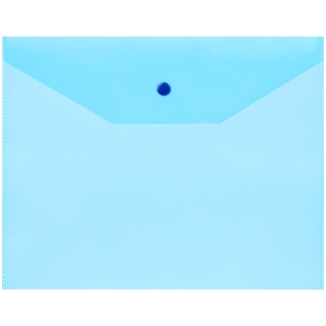 Папка-конверт на кнопке OfficeSpace А5 (190*240мм), 120мкм, пластик, полупрозрачная, синяя