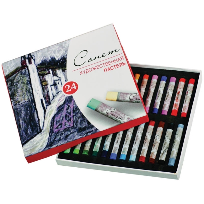 Пастель художественная Сонет, 24 цвета, картон. упак. Пастель художественная Сонет, 24 цвета, картон. упак.