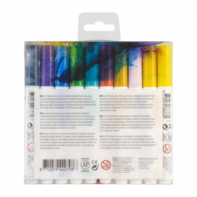 Акварельные маркеры Ecoline Brush Pen в наборе 10 цветов "Иллюстратор" купить в художественном магазине ArtCraft.Space