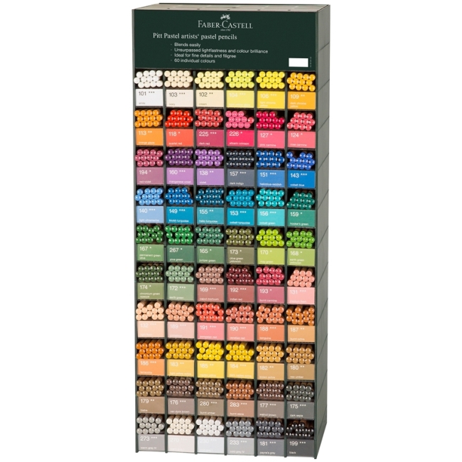 Дисплей пастельных карандашей Faber-Castell "Pitt Pastel", ассорти, 60 цв., 720 предметов 302493
