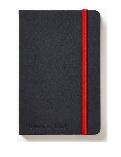 Блокнот OXFORD Black n´Red A6 72л линейка фикс.резинка карман твердая обложка