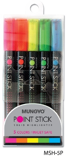 Мелок-текстовыделителитель 5 цветов в пластиковом кейсе