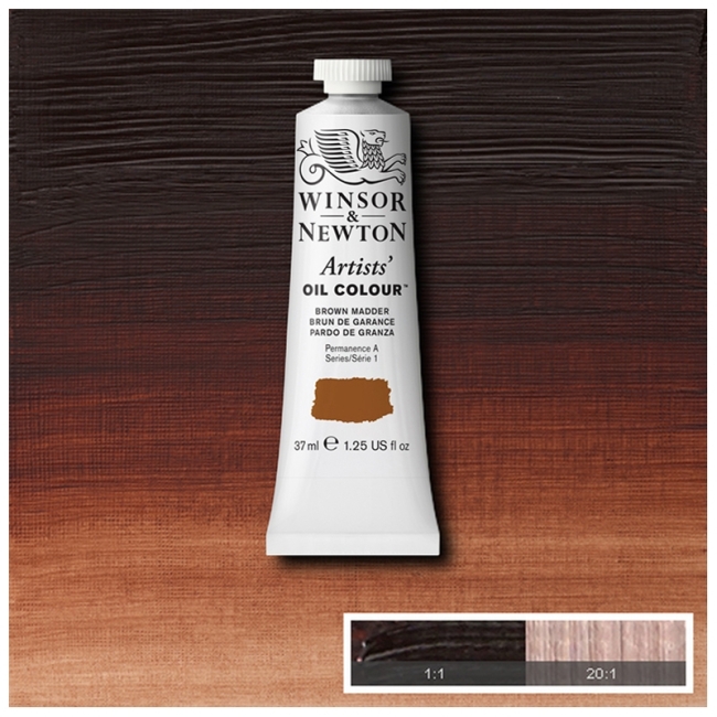 Масляные художественные краски, 37 мл, коричневая марена